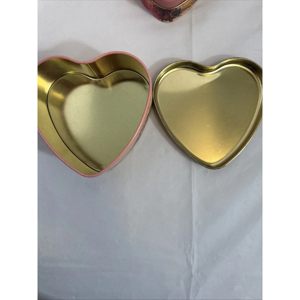 Vintage Heart Shaped Tins By Russ‎ 2 In Lot Memories Of Love Valentine